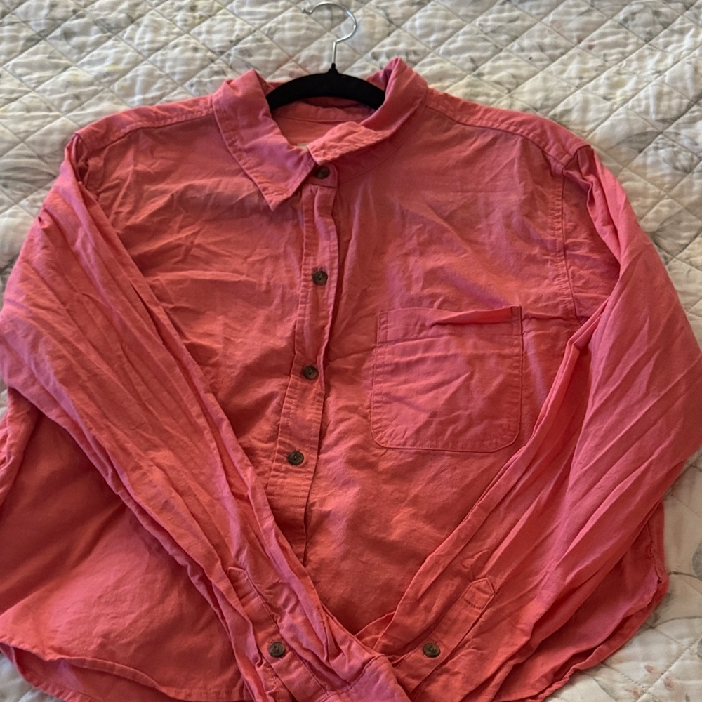 Coral Button-Up Shirt